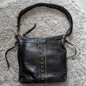 Vintage Coach Chelsea Laced Duffle Leather Shoulder Bag